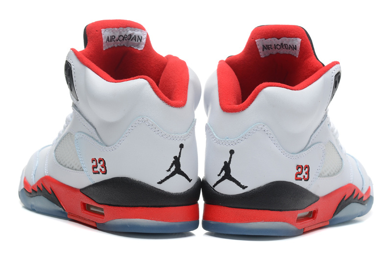 Air Jordan 5 Women Shoes White/Red Online